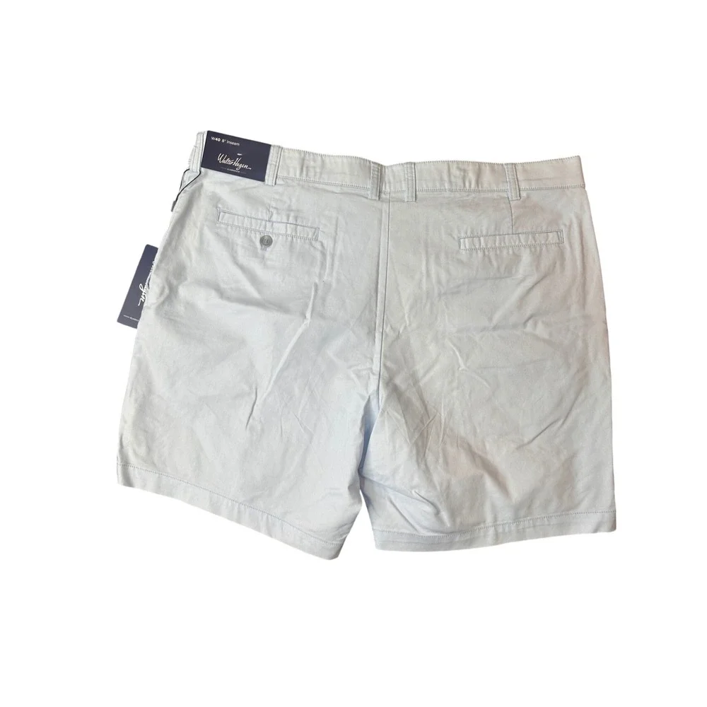 Walter Hagen Mens Clubhouse Chino Shorts Soft Blue 40 8 Inseam Stretch WH-CHMHT